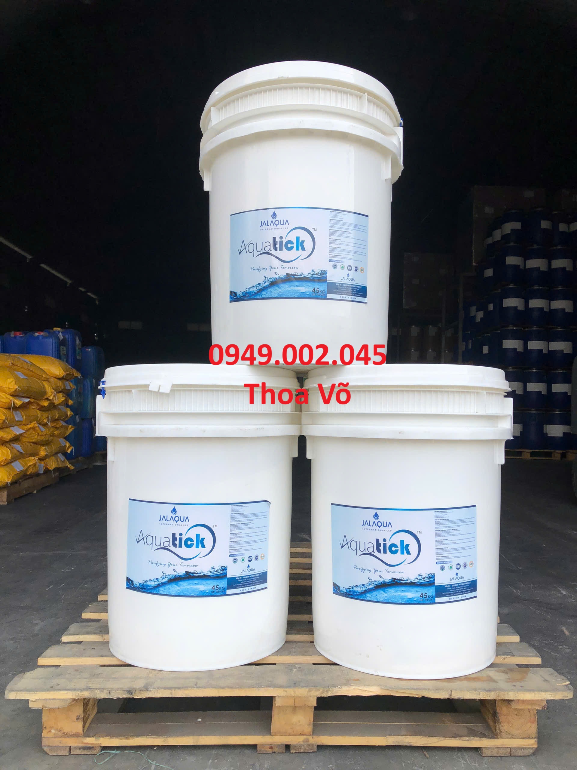 Clo Aquatic PK 70% Ấn Độ Thùng 45kg – Diệt Khuẩn, Xử Lý Nước Ao Tôm Cá Hiệu Quả